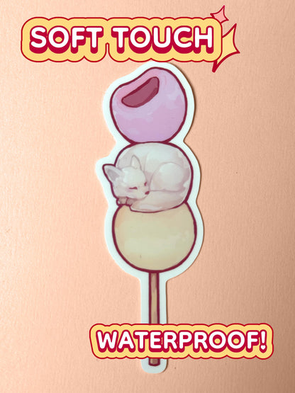 The Luffy dango sticker is soft touch and waterproof.