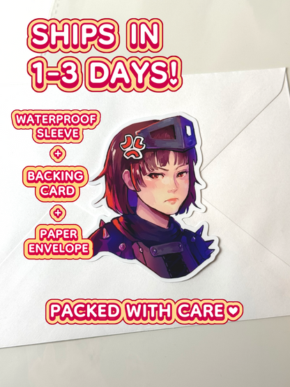 The Makoto Nijima sticker ships in 1 to 3 days in a waterproof sleeve, backing card, and paper envelope.