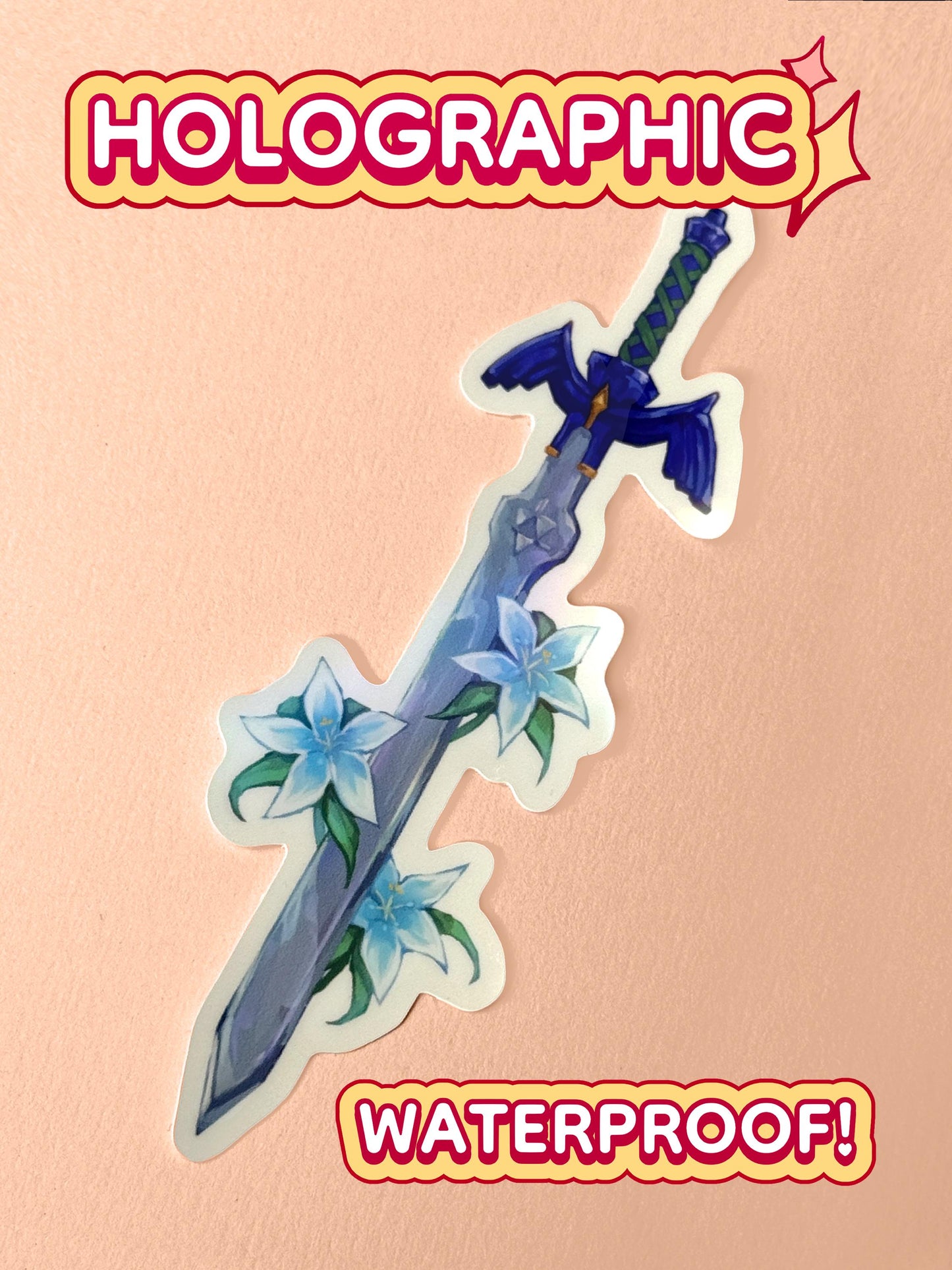 The master sword is holographic and waterproof.