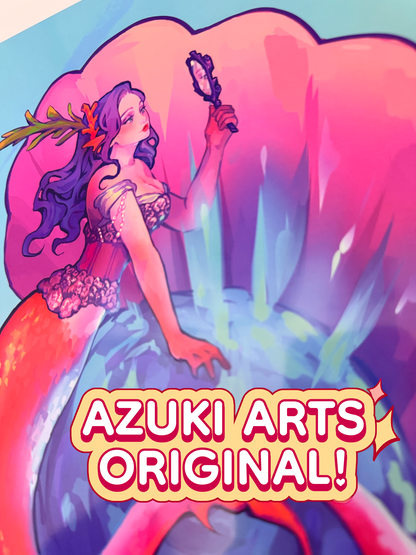 The mirror mermaid print is an Azuki Arts original.