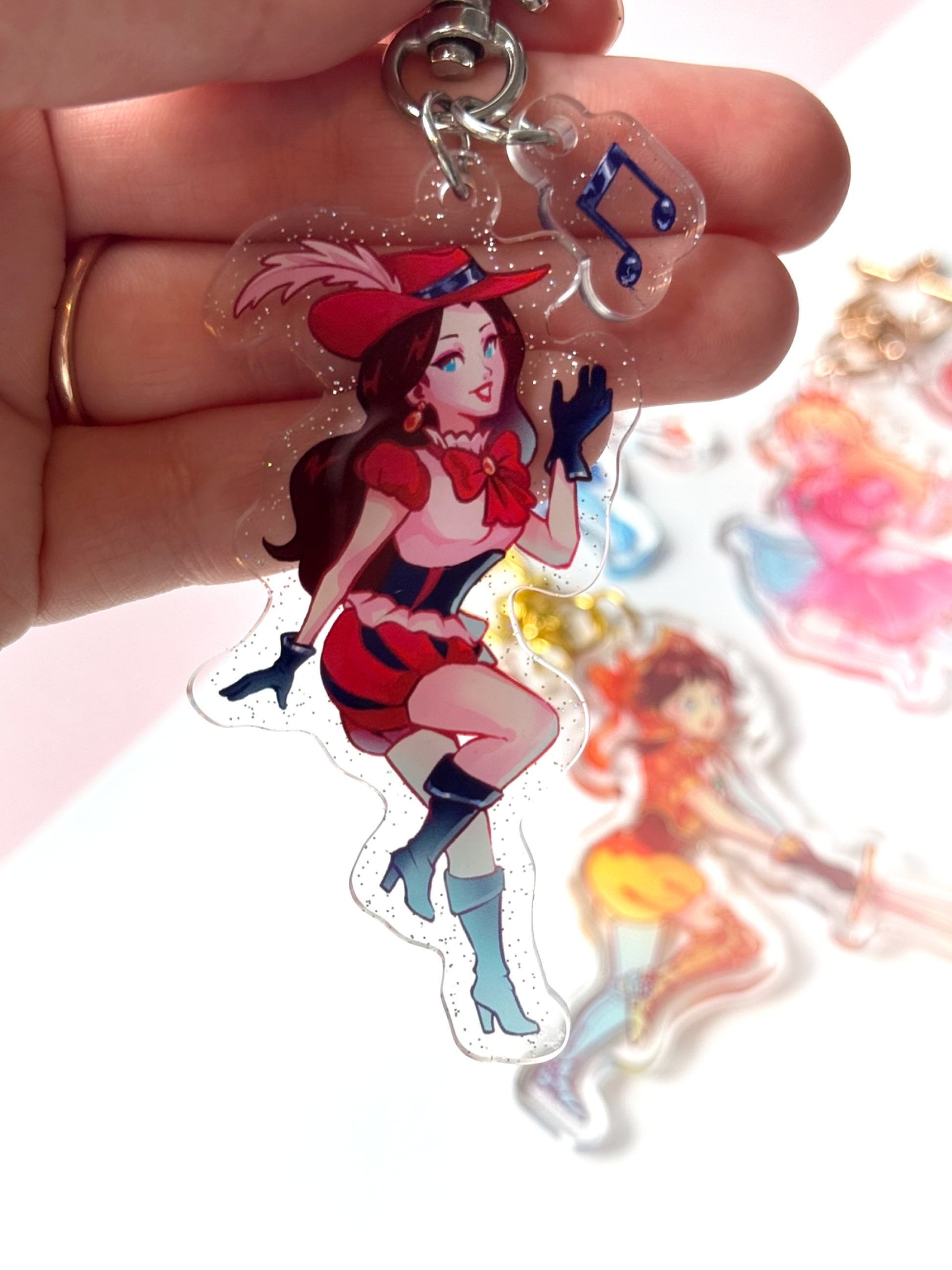 The Pauline keychain held in hand.