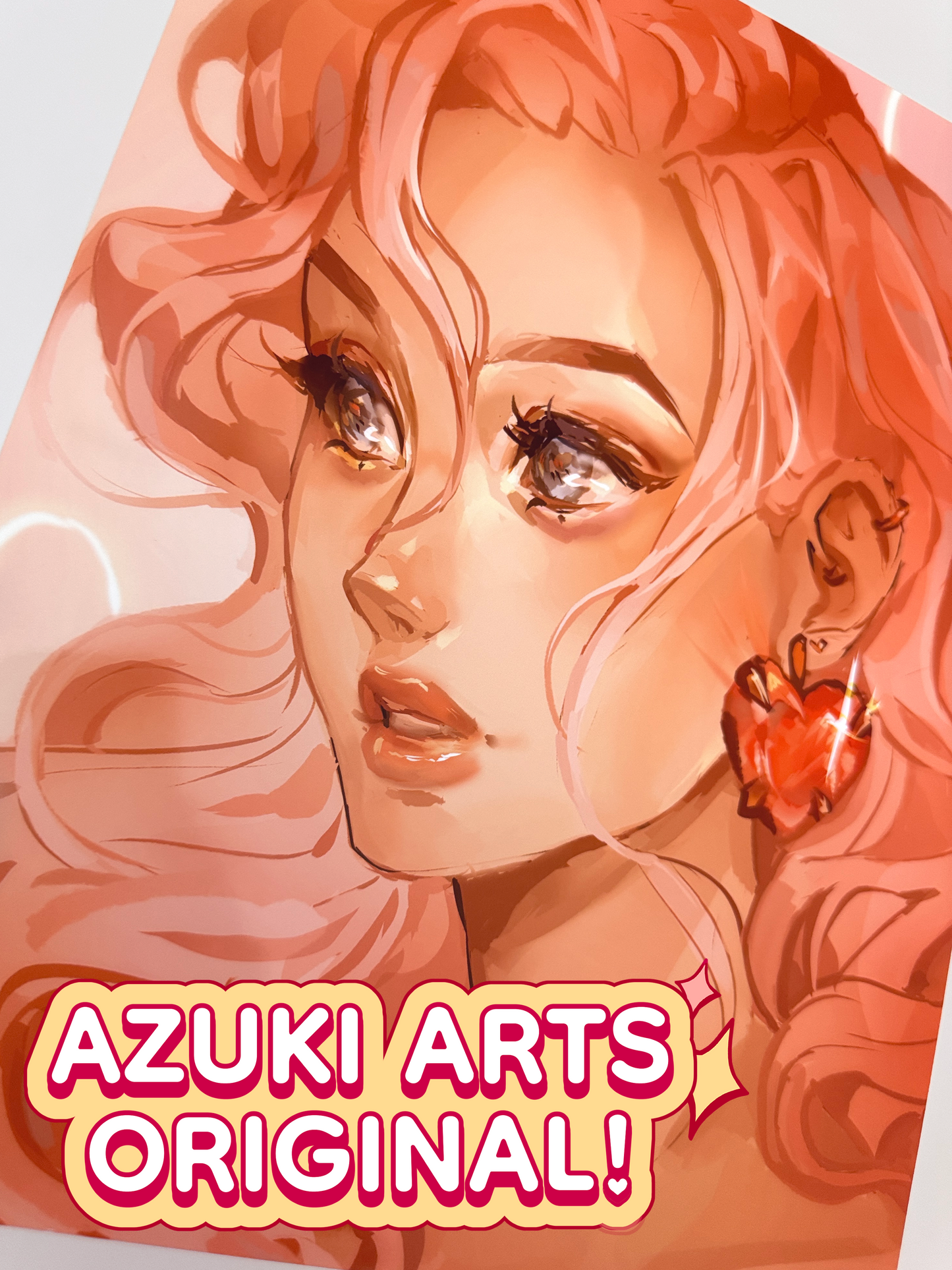 The pink hair girl print is an Azuki Arts original.