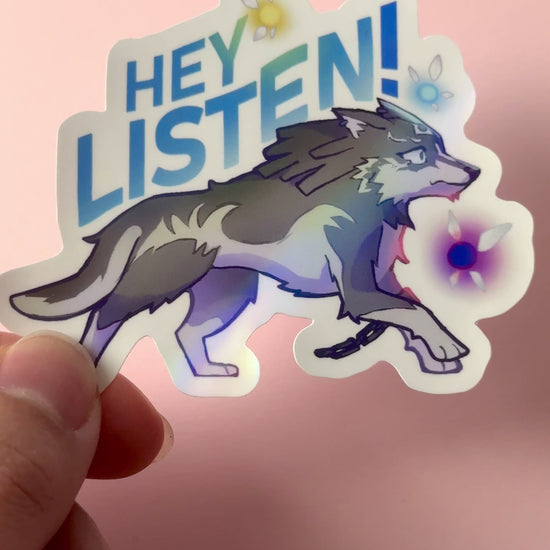 A video demonstrating how the Wolf Link sticker looks in different lighting.