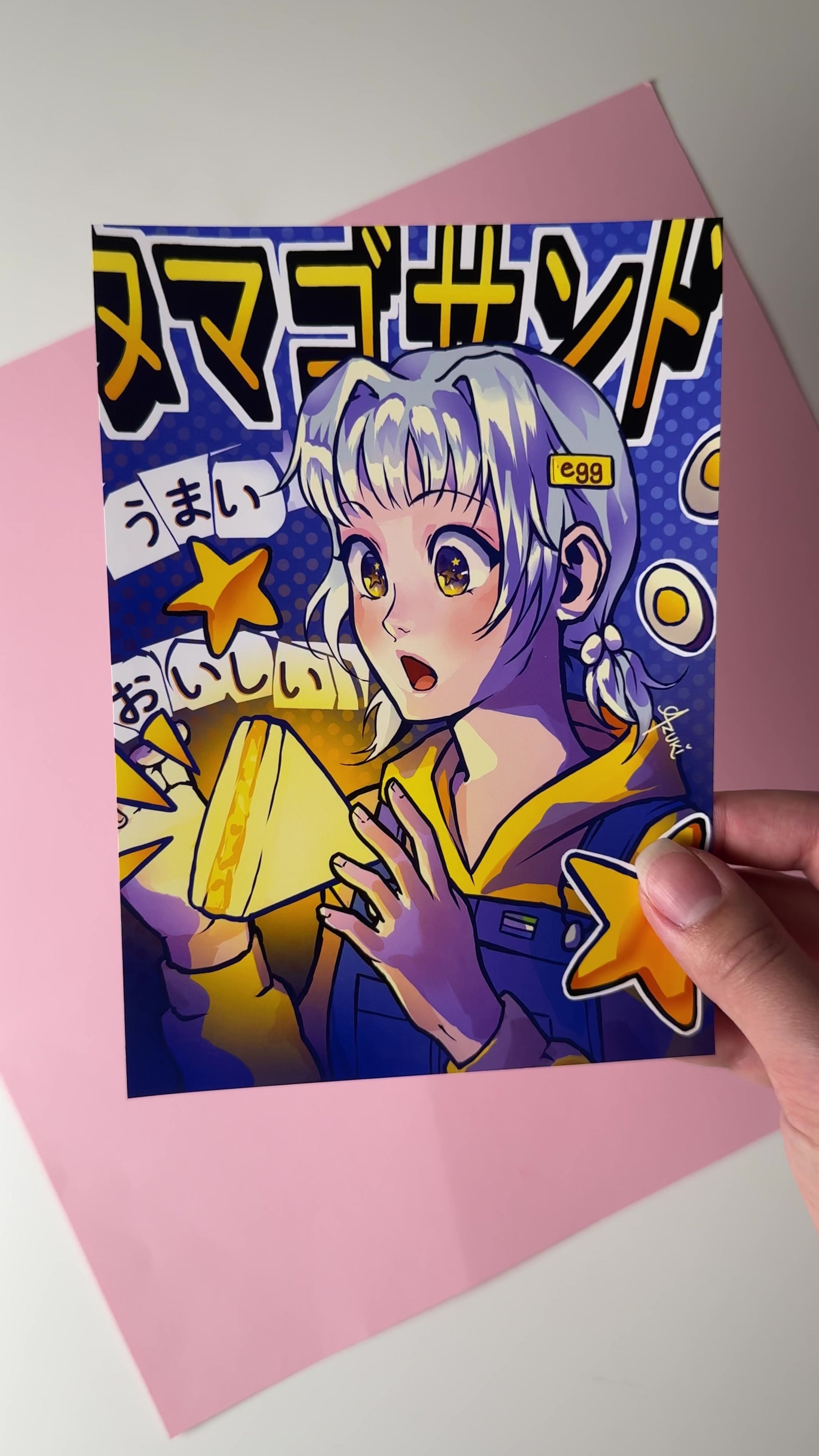 This video highlights the tamago sando print in different lighting.