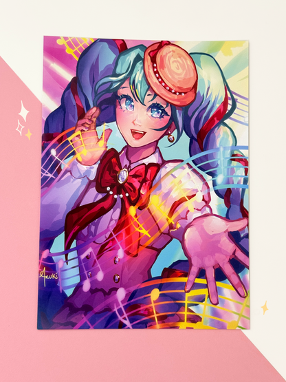 The Rainbow Miku print displayed on paper.