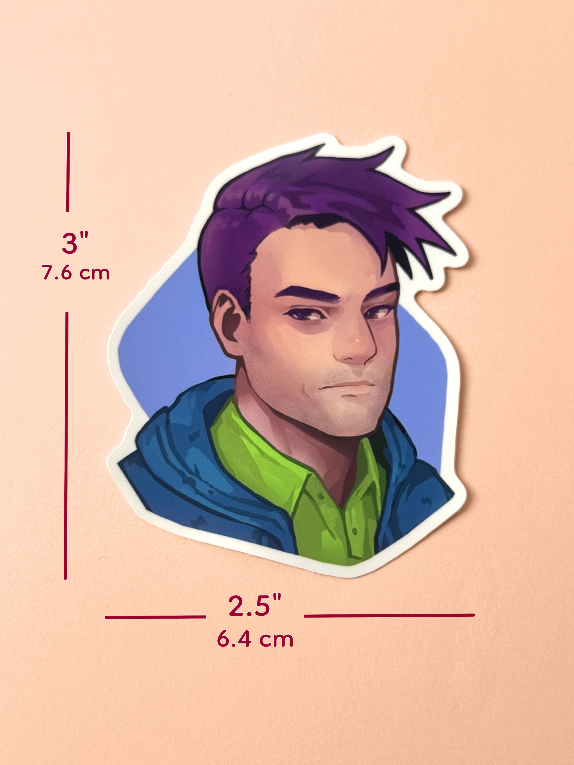 The Shane sticker measures 3 inches tall and 2.5 inches wide.