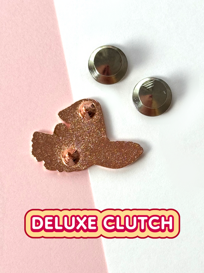 The witch hat comes with two deluxe clutches
